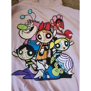 Cartoon Network Powerpuff Girls Lavender  Graphic Logo Hoodie, Size Small, 90's.